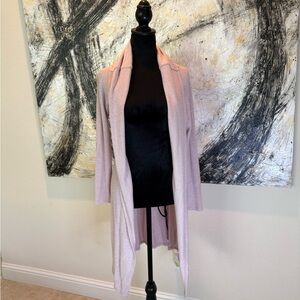 Poof! Light Pink Open-Front Cardigan